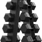 PAPABABE Hex Dumbbell Sets with Rack, 60-550lb Rubber Coated Dumbbell Weight Set and Storage Rack, Multiple Options Hand Weights for Strength Training