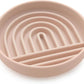 The Slowdown Bowl Silicone Slow Feeder for Cats & Kittens, Slow Eating Mealtime Solution with Modern Lick Mat Design, Reduces Gulping, Fits 1 Cup 6” Across x 1.25” Tall, Small-Tan