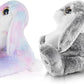 My OLi Bunny Stuffed Animal Pack of 2 Plush Rabbit 7in Stuffed Bunny with Floppy Ear Bedtime Friend Soft Toy Gifts for Girls Boys Kids, Gray & Rainbow