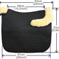 Woolous Dressage Saddle Pad, English Saddle Pad with Sheepskin Trim, Lambskin Wool Fleece Lining, Square Saddle Pad for Equestrian Riding, Comfortable & Shock Absorbing