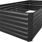 8x4x2FT Metal Raised Garden Bed Kit, Galvanized Outdoor Garden Bed Planter Box for Vegetables, Flowers, Herbs, Succulents and More, Black