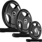 RitFit Olympic Rubber Grip Plates for Barbell, 2-Inch Weight Plates for Weightlifting and Strength Training in Home & Gym, Single, Pair and Sets(2.5/5/10/25/35/45 LB)