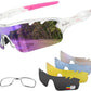 BangLong Polarized Sports Sunglasses Cycling Sun Glasses for Men Women with 5 Interchangeable Lenes for Running Baseball Golf