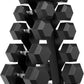 Hex Dumbbell Sets with Rack, 60-550 lb Rubber Encased Exercise & Fitness Dumbbells Set with Rack Option, Hand Weight for Strength Training, Weight Dumbbells