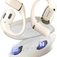 OHAYO Open Ear Headphones,Earbuds with Ergonomic Earhook,Bluetooth Headphones 5.4 with Smart Digital Display,40H Playtime,IPX6 Waterproof,Touch Control Earphones Fit Cycling,Running,Workout(Beige)