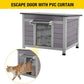 Aivituvin Cat House Waterproof Feral Kitty Shelter Outdoor Indoor Rabbit Hutch for Bunnies,Cats,Dogs and Other Small Animals,Asphalt Roof