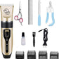 Pet Grooming kit, Professional Rechargeable Cordless Dog Grooming Clippers Kit Low Noise Electric Hair Trimming Clippers Set with Comb Guides, Stain Steel Scissors, Nail Kits and Popular groomi