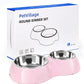 Elevated Dog Bowls Set - Non-Slip Raised Pet Feeder with Medium (10 oz) & Large (20 oz) Stainless Steel Bowls - Includes Durable Resin Stand for Puppies, Adult Dogs & Cats - Pink