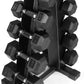 WF Athletic Supply Rubber Encased Hex Dumbbells with Rubber Grip Contoured Handle for Muscle Toning, Strength Building & Full Body Workout
