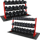 WF Athletic Supply Rubber Coated Hex Dumbbell Set, Multiple Choices Available - Dumbbells with Rack Stand and Mat, or Dumbbells Only (200/550/1200/2100/3000 LB)