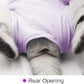 Cat Surgery Recovery Suit Cat Onesie for Cats After Surgery Spay Surgical Abdominal Wound Skin Diseases E-Collar Alternative Wear (Purple-L)