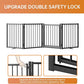 Full Metal Freestanding Dog Gate with Door, 24'' Height Foldable Pet Dog Fence for Indoor & Outdoor, 4 Panels Extra Wide Free Standing SmallDog Gates for Doorways,House,Stairs,Porch,Deck,Yard