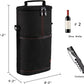 ALLCAMP 2 Bottle Wine Tote Carrier - Insulated Portable Padded Canvas Wine Bag for Travel, BYOB Restaurant, Wine Tasting, Party, Great Christmas Day Gift for Wine Lover，Black