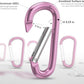 sprookber 3" Aluminum Carabiner D Ring, Caribeener Clips, Spring Snap Hook for Keychain Clip, Set of 10