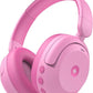 iClever BTH20 Active Noise Cancelling Headphones for Kids, 60H Play Time,Type C Fast Charging, Safe Volume 80dBA, Bluetooth5.4, Award-Winning Kids Headphones Wireless for iPad Tablet Airplane, Pink
