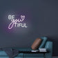 Be Your Tiful Neon Sign Dimmable Letter Neon Signs White Pink Wall Decorative Lights Powered USB with Switch for Bedroom Kid Room Shop Apartment Birthday Party Wedding （15.7’’X11.8’’）