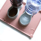 Hoki Found Large Non Slip Pet Feeding Mats - Silicone tray - Waterproof Bowls - Neutral Pink