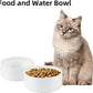 Ceramic 5.1inch Set of 2 Dog and Cat Bowls, Food and Water Feeder for Small Breed Dogs, Kitty, Cats, 2pcs Dog & Cat Dishes(2 Bowls, White)