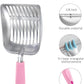 WePet Cat Litter Scoop, Aluminum Alloy Sifter, Kitty Metal Scooper, Deep Shovel, Long Handle, Poop Sifting, Kitten Pooper Lifter, Durable, Heavy Duty, for Litter Box