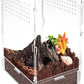 NANEEZOO Micro Habitat Terrariums with Locking Latch, 8x6x12 Inches Acrylic Reptile Tank with Water-tight Base, Arboreal Enclosure for Tarantula Jumping Spiders Small Tree Dwelling Reptiles (Arboreal)