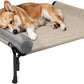Veehoo Medium Elevated Dog Bed, Outdoor Raised Dog Cot Hammock Bed with One-Sided Removable Headrest Bolster, Cooling Breathable Washable Teslin Mesh, Off Ground, Anti-Slip, M, CWC2204BCP
