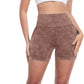 CHRLEISURE Women's 4 Packs Workout Gym Shorts, High Waisted Butt Lifting Scrunch Butt Seamless Booty Shorts