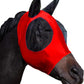 Horse Fly Mask with Ears, Comfortable Fit Stretch Fabric with UV Protection Soft on Skin Breathability for Small/Medium Size Horses (Red)