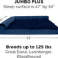 Furhaven Cooling Gel Dog Bed for Large Dogs w/ Removable Bolsters & Washable Cover, For Dogs Up to 125 lbs - Plush & Velvet L Shaped Chaise - Deep Sapphire, Jumbo Plus/XXL