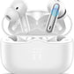 Wireless Earbuds, Bluetooth 5.4 Headphones in Ear with 4 ENC Noise Cancelling Mic, New Wireless Earphones HiFi Stereo Deep Bass 40H Playtime, In-Ear Bluetooth Earbuds LED Display IP7 Waterproof, White