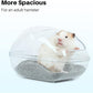 BUCATSTATE Sand Bath Container for Hamster Large Transparent Hamster Toilet with Scoop Dwarf Sandbox Dust Bathtub Small Animals Bathroom Hamster Cage Accessories (Transparent, Large)