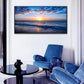 Wapluam Black Framed Wall Decor For Bedroom Large Canvas Wall Art For Living Room Office Wall Decorations Blue Ocean Wall Painting Sea Beach Seascape Pictures Fashion Artwork Hotel Room Home Decor
