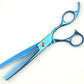 LILYS PET Professional PET Grooming scissors Kit,Coated Titanium,Sharp and Strong Stainless Steel Blade for Dogs Cats Hair Cutting,3 Pieces of Scissors with a Comb and a Case (7.0 inches, Blue)