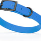 Dogline Biothane Waterproof Dog Collar Strong Coated Nylon Webbing with Black Hardware Odor- Proof for Easy Care Easy to Clean High Performance Fits Small Medium or Large Dogs, Cerulean Blue