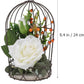 BESTOYARD Hanging Bird Cage Decor with White Simulation Rose Flowers for Home Wedding Table and Garden Ornament