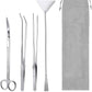 Aquarium Aquascaping Tool Stainless Steel Aquascape Tools Kit 4 in 1 Anti-Rust Fish Tank Starter Kit with Tweezers Scissors Spatula for Aquarium Plants (Silver)