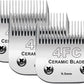 3PCS 4FC Blades Dog Grooming Clipper Replacement Blades Compatible with Andis Pet Clipper/Oster A5/Wahl KM Series Dog Clipper,Ceramic Blade & Stainless Steel Blade