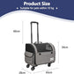 Dog Travel Bag with Removable Rolling Wheels, Airline Approved Pet Carrier, Foldable Cat Bag with Breathable Mesh, Pet Stroller(Grey)