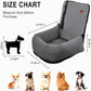 Dog Car Seat for Small Medium Dogs Up to 40lbs, Detachable Washable Soft Pet Booster Travel Bed for Front & Gray Seat with Safety Leash Belt
