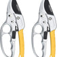 Ultra Sharp Germany Steel Pruning Shears - Cuts 3X Easier, Weak Hand Arthritis Snips, Rust-Resistant, Effortlessly 1-Inch Cut Capacity Garden Scissors, Ergonomic Handle (2 pack-yellow)
