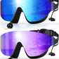 Swim Goggles, Frameless Wide View Swimming Goggles, Anti-Fog Anti-UV No Leaking Pool Goggles for Men Women Adult