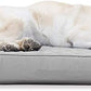 Furhaven Cooling Gel Dog Bed for Large Dogs w/ Removable Bolsters & Washable Cover, For Dogs Up to 95 lbs - Quilted Sofa - Silver Gray, Jumbo/XL