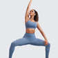 CRZ YOGA Softness Mold Womens Butterluxe Strappy Longline Sports Bra - Double Spaghetti Strap Workout Yoga Crop Top Athletic