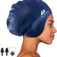 Alepo Extra Large Swim Cap for Women Men, Durable Silicone Swimming Hat with Ear Protection, Unisex Adults Bath Swimming Caps for Long Thick Curly Hair & Dreadlocks Braids Weaves Afro Hair