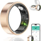 Smart Ring Health Tracker, Fitness Sleep and Heart Rate Monitor Smart Ring, Waterproof Bluetooth Fitness Tracker Ring IPX68 Waterproof (Rose Gold, 9)
