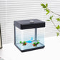 1.5 Gallon Fish Tank Starter Kits, Low Noise Betta Fish Tank with Fil-TER LED Light Submersible Pu-mp, Glass Small Fish Tank Smart Aquarium kit with Dimmer Button Water Temperature Display