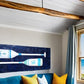 Yihui Arts Coastal Canvas Wall Art - Navy Blue and White Oar Painting for Bedroom Bathroom Decor