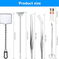 7 in 1 Aquarium Aquascape Tool Kit 15 inch, Aquatic Plant Extra Long Aquascaping Tool for Aquarium Fish Tanks Clean Accessories Set with Silver Tweezer Scissor Spatula, Fish Net, PH Paper, Bag