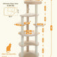 PETEPELA 61" Cat Tree for Indoor Cats, [6-Levels] Cat Climbing Tower with 9 Sisal Scratching Posts and Replaceable Dangling Ball &Top Perch, Beige