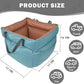 Dog Car Seat for Small Dogs, Large Leather Dog Car Bed with Storage Pocket, Waterproof PVC Leather Booster Seat Travel Bed for Front & Back Seat, Clip-On Safety Leash (Blue/Brown)