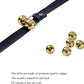 Leather Dog Doorbells for Door Knob/Potty Training/Go Outside, Length Adjustment Copper Dog Bell, Housetraining Hanging Bell, Black Leather Golden Bells - 2 Pack